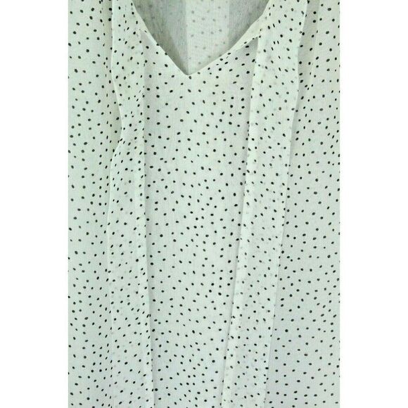 Sienna Sky Top Small Polka-Dot V-Neck Flutter Sleeve Womens - Picture 5 of 8